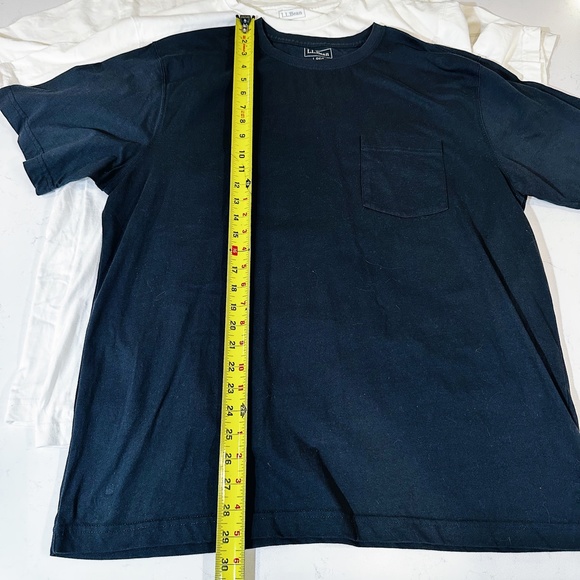 L.L. Bean Cotton T-shirt Men - Large Regular - 3 PACK - 2 White 1 Blue - Picture 4 of 6